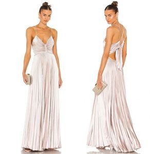 A.L.C. Aries Dress Pleated Gown in Pink Tint Size 14